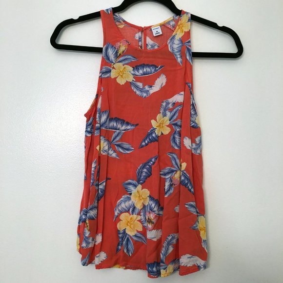 Old Navy Sleeveless Blouse in Pink Tropical Print Size XS - Picture 4 of 10